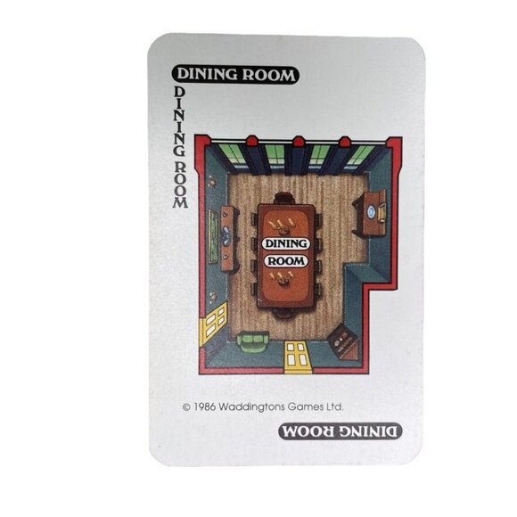 Vintage 1986 CLUE Dining Room Card  Replacement Game Piece u - Picture 1 of 2